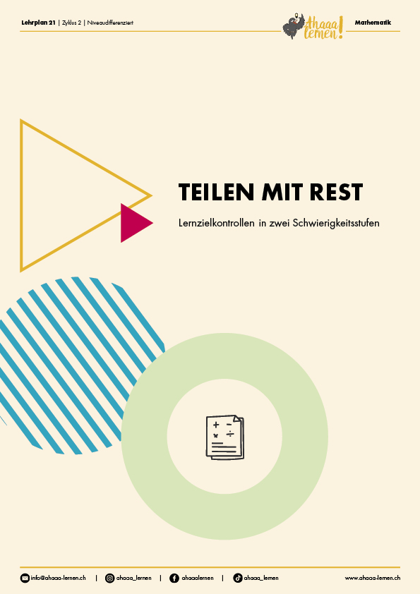 Ahaaa lernen Teilen mit Rest Unterrichtsmaterial Ahaaa lernen Teilen mit Rest Unterrichtsmaterial