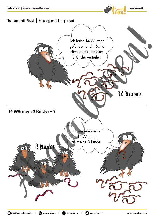 Ahaaa lernen Teilen mit Rest Unterrichtsmaterial Ahaaa lernen Teilen mit Rest Unterrichtsmaterial