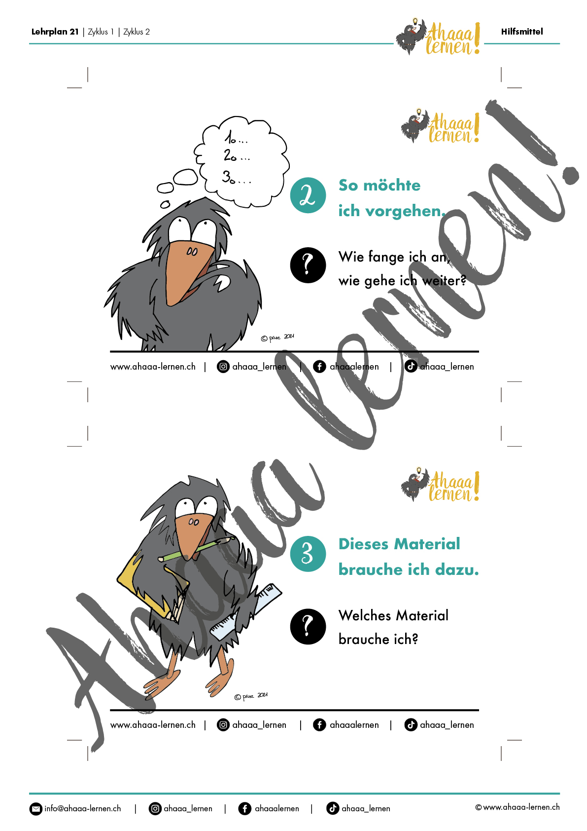 Ahaaa lernen Vorgehen bei einer Aufgabe4