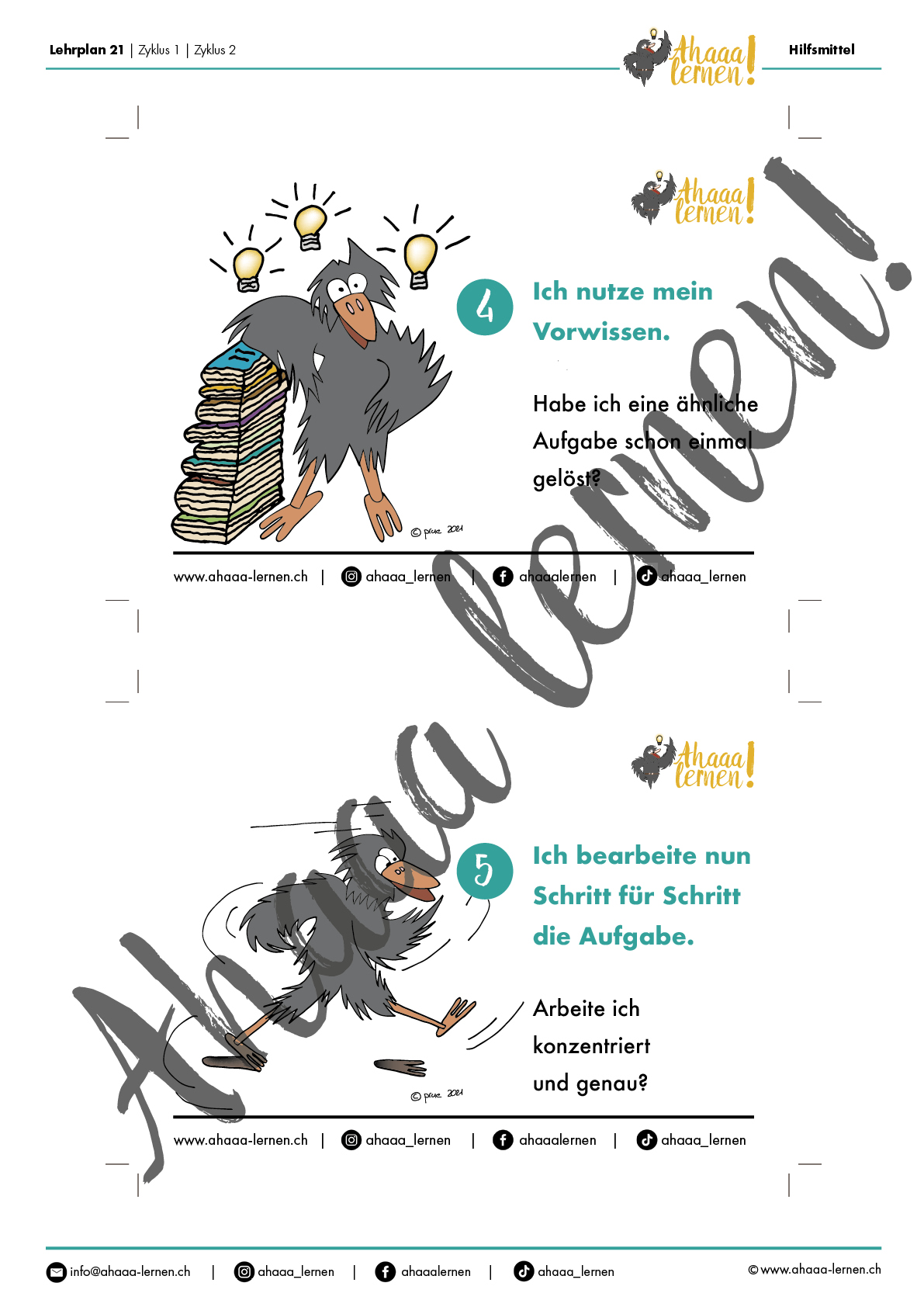 Ahaaa lernen Vorgehen bei einer Aufgabe5