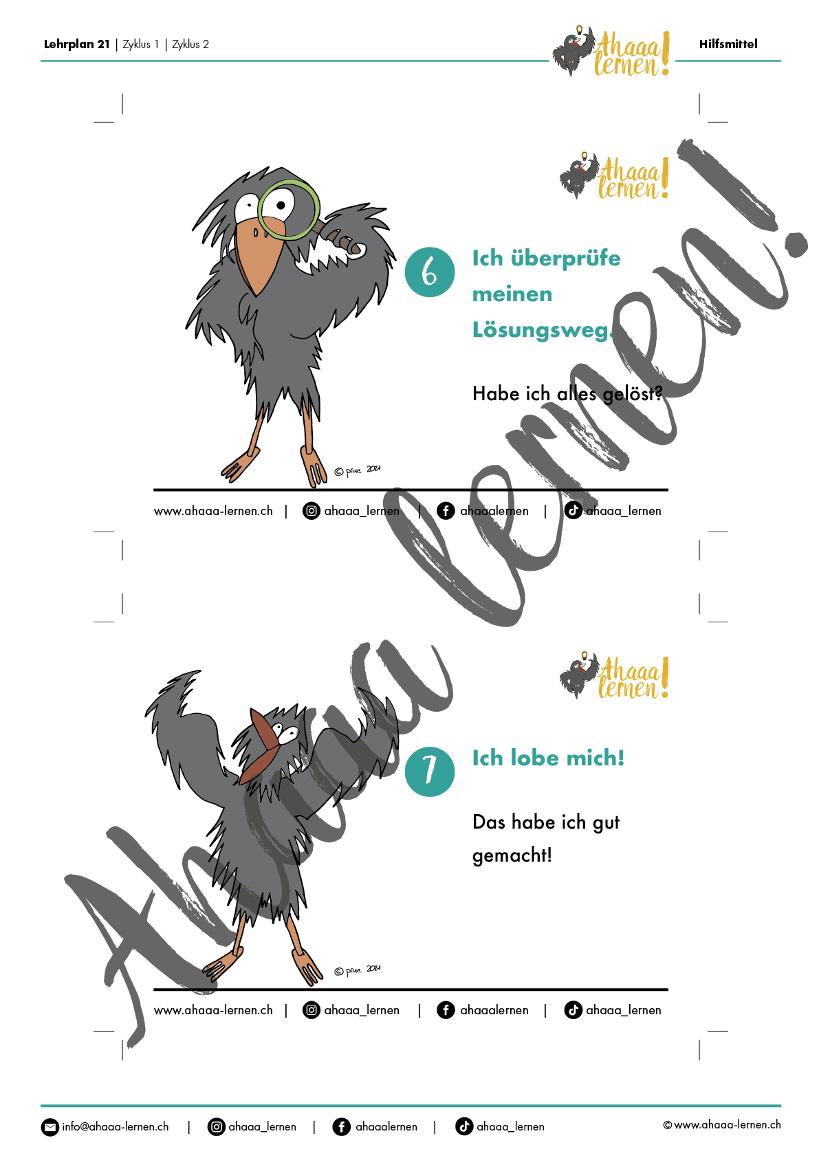 Ahaaa lernen Vorgehen bei einer Aufgabe6